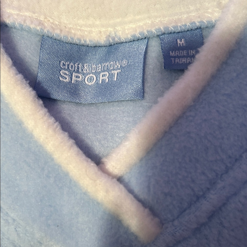 Croft & Barrow Sport Light Blue Fleece Pullover - Picture 2 of 8